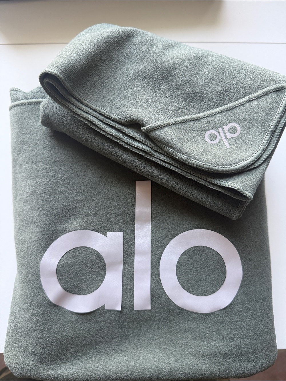 ALO Yoga Sage Green Mat Towel + Hand Towel